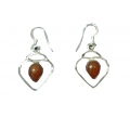 Earring0025-Nice Earring made with Beautiful Carnelian Stone and Silver